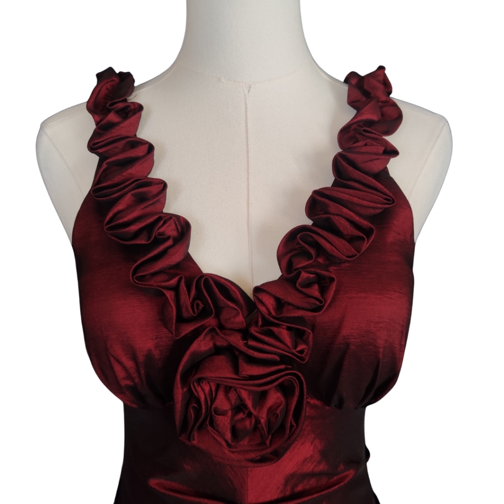 Hailey By Adriana Papell Red Rose Cocktail Dress - Picture 2 of 15